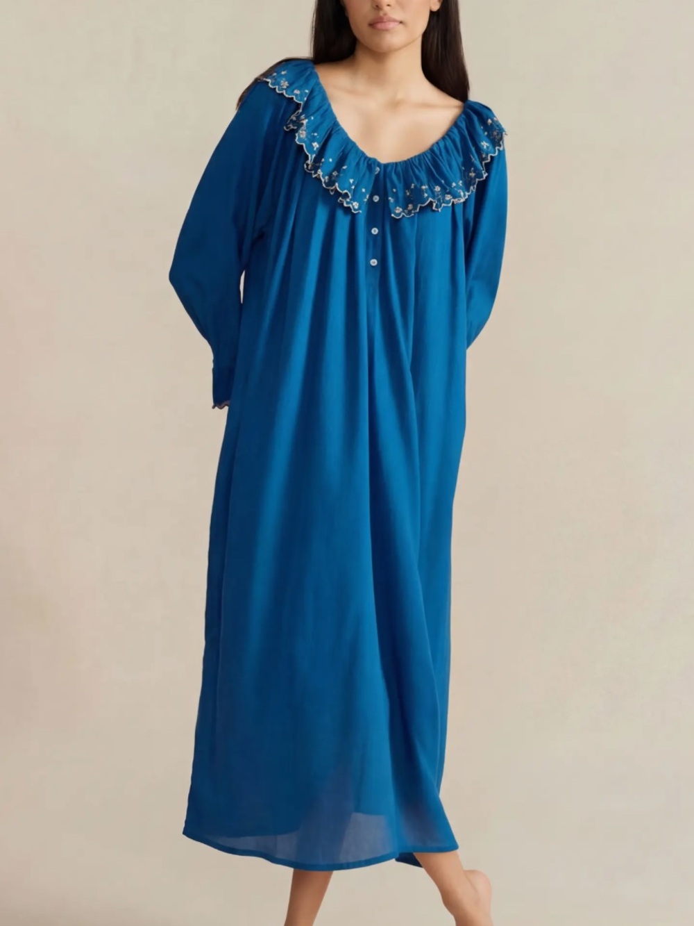 If Only If UK Women’s Pandora Nightgown In Midnight Celestial Gown Small Pajamas